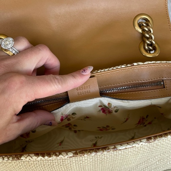 SOLD▪️Gucci Marmont Raffia Snake Crossbody Bag - Picture 7 of 15